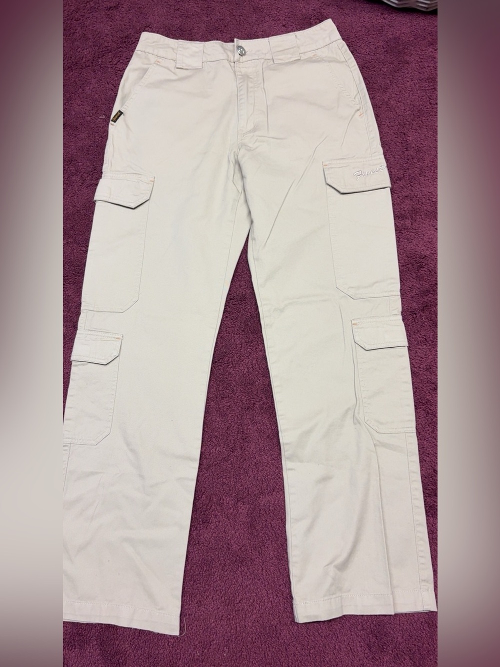 PacSun Cream Straight-Leg Cargo Pants